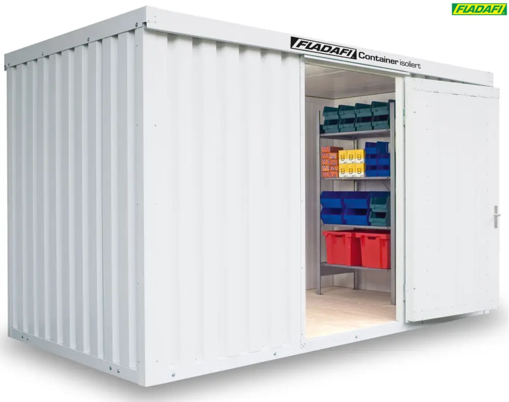 FLADAFI Thermocontainer 4050 x 2170 x 2405 mm mit Holzboden - 2-flügelige Tür auf 2 m Seite Mega-Angebot
