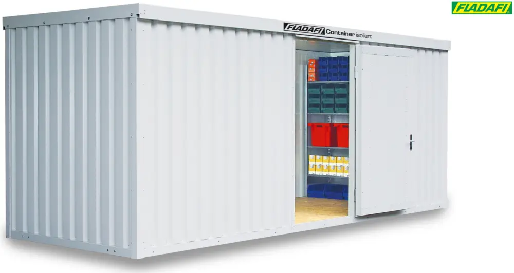 FLADAFI Thermocontainer 6080 x 2170 x 2405 mm mit Holzboden - 1-flügelige Tür auf 6 m Seite Top-Angebot