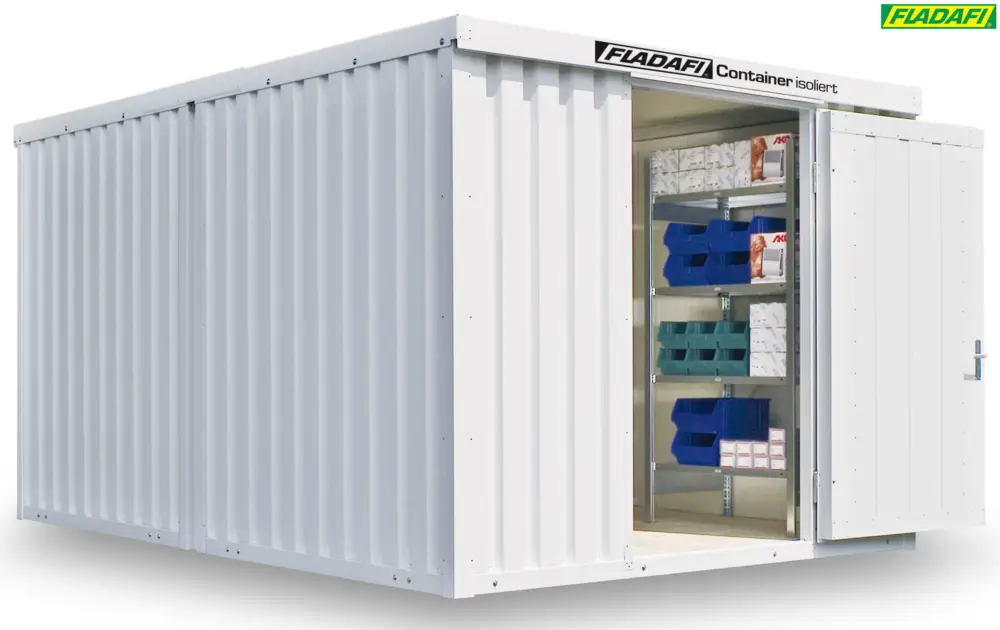 FLADAFI Thermocontainer Kombination 3050 x 4340 x 2405 mm mit Holzboden - 2-flügelige Tür auf 4 m Se Preiswert