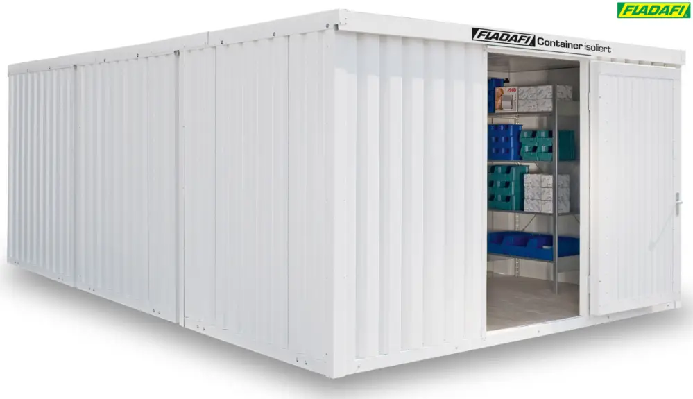 Kracherpreis FLADAFI Thermocontainer Kombination 4050 x 6520 x 2405 mm mit Holzboden - 1-flügelige und 2-flügelig