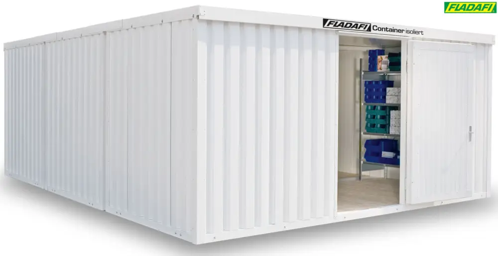Knallerangebot FLADAFI Thermocontainer Kombination 5080 x 6520 x 2405 mm mit Holzboden - 2-flügelige Tür auf 5 m Se