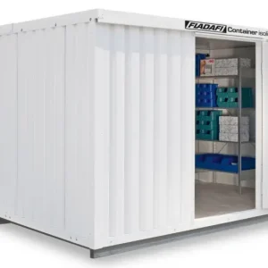 Ausverkauf FLADAFI Thermocontainer Kombination 4050 x 6520 x 2465 mm mit isoliertem Boden - 2-flügelige Tür auf