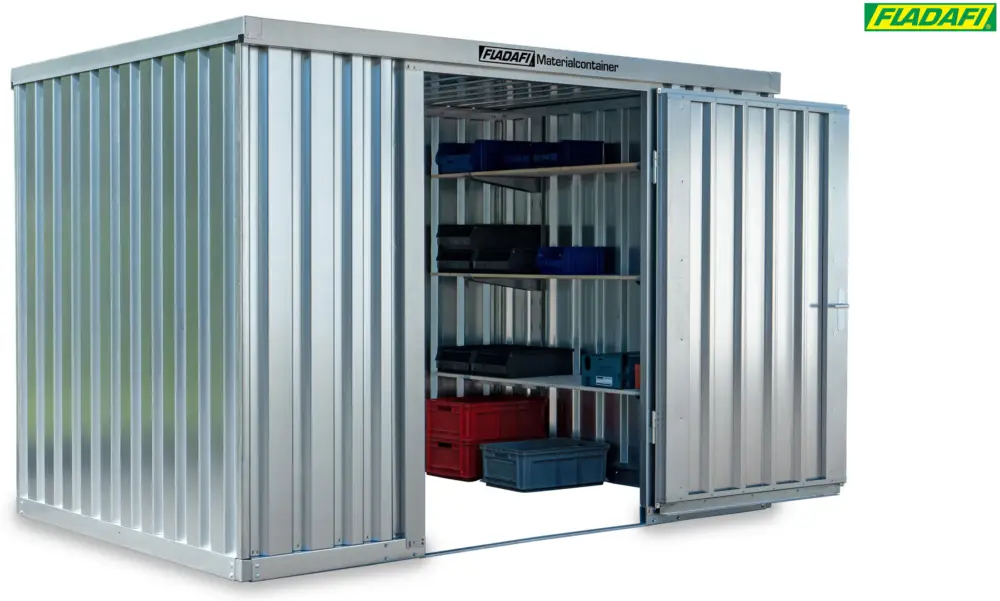 Finale Aktion FLADAFI Materialcontainer 3050 x 2170 x 2150 mm ohne Boden - 2-flügelige Tür auf 2 m Seite