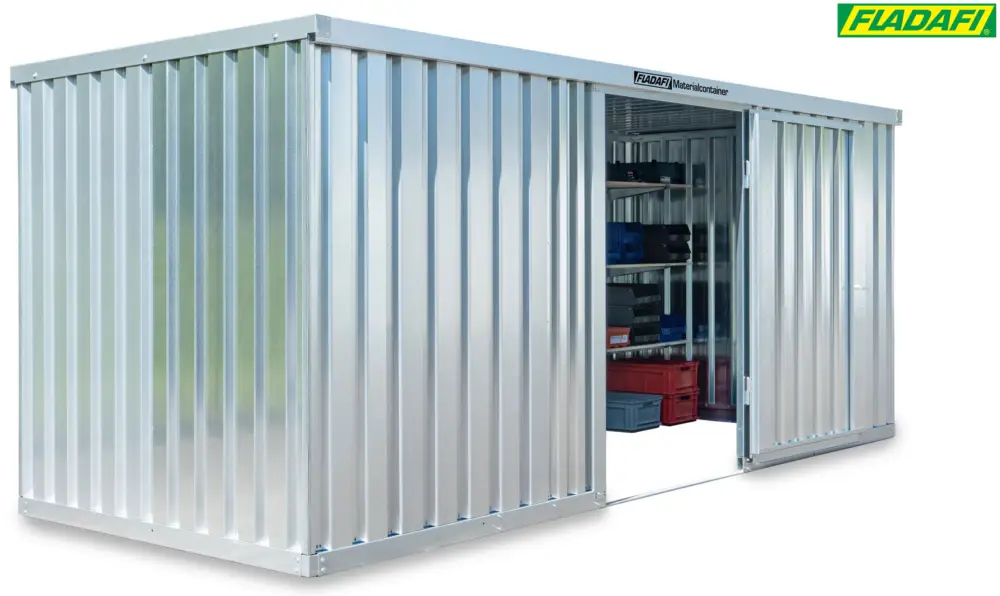 FLADAFI Materialcontainer 5080 x 2170 x 2150 mm ohne Boden - 2-flügelige Tür auf 2 m Seite Must-Have