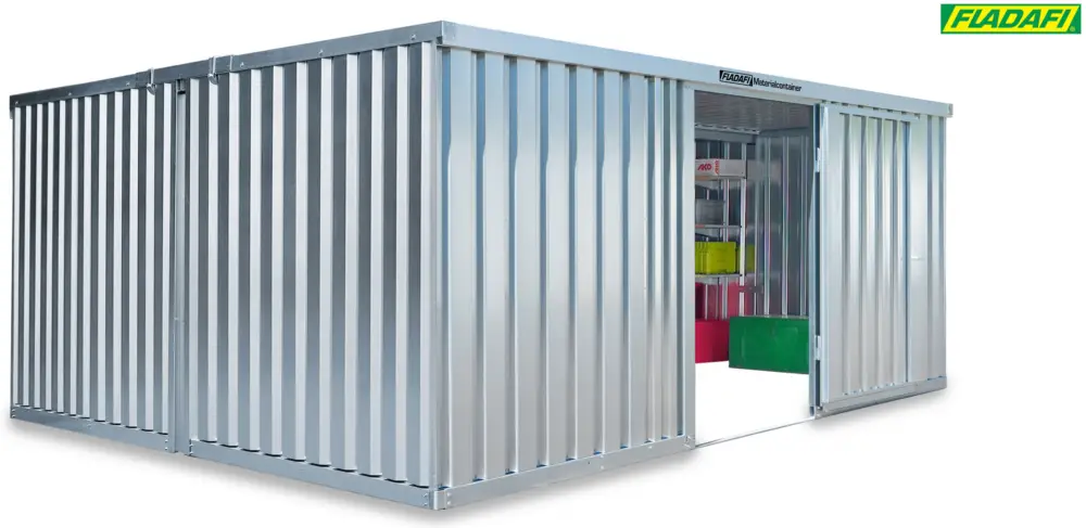 Direkt Vom Hersteller FLADAFI Materialcontainer Kombination 5080 x 4340 x 2150 mm ohne Holzboden - 1-flügelige Tür auf 4 m