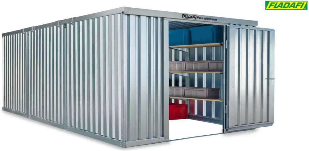 Angebot FLADAFI Materialcontainer Kombination 3050 x 6520 x 2150 mm ohne Holzboden - 1-flügelige Tür auf 6 m