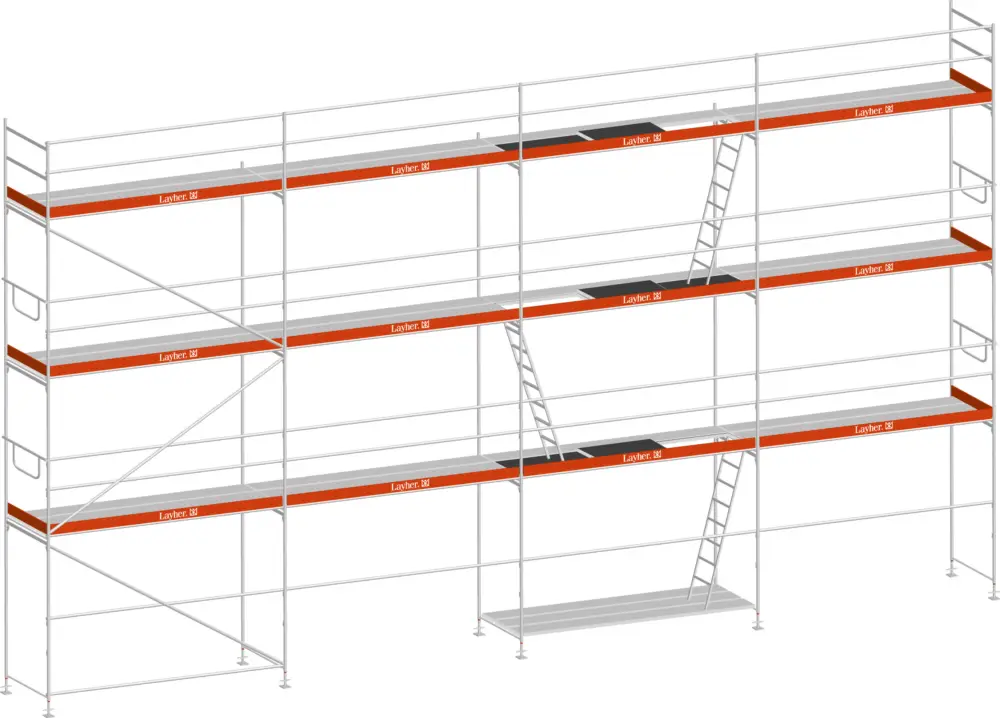 Layher Blitz Gerüst 70 Alu mit Stalu-Boden 101 m² - gebraucht Heißes Angebot