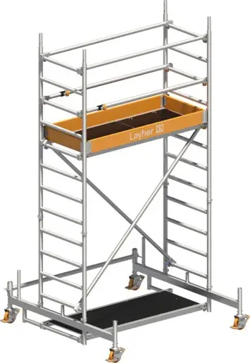 Rollgerüst Layher Uni Leicht P2 hawego 1413202 mit Telegeländer - Arbeitshöhe 4,31 m Top-Seller