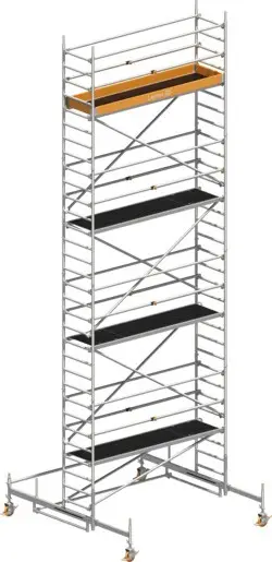 Markenprodukt Fahrgerüst Layher Uni Standard P2 hawego 1411107 mit Telegeländer - Arbeitshöhe 9,38 m