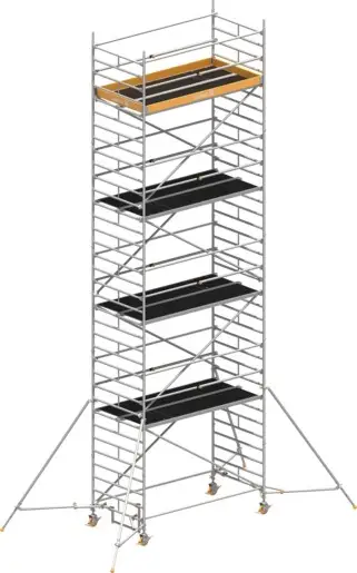 Mega-Angebot Fahrgerüst Layher Uni Breit P2 hawego 1412128 mit Stützen und Telegeländer - Arbeitshöhe 10,20 m