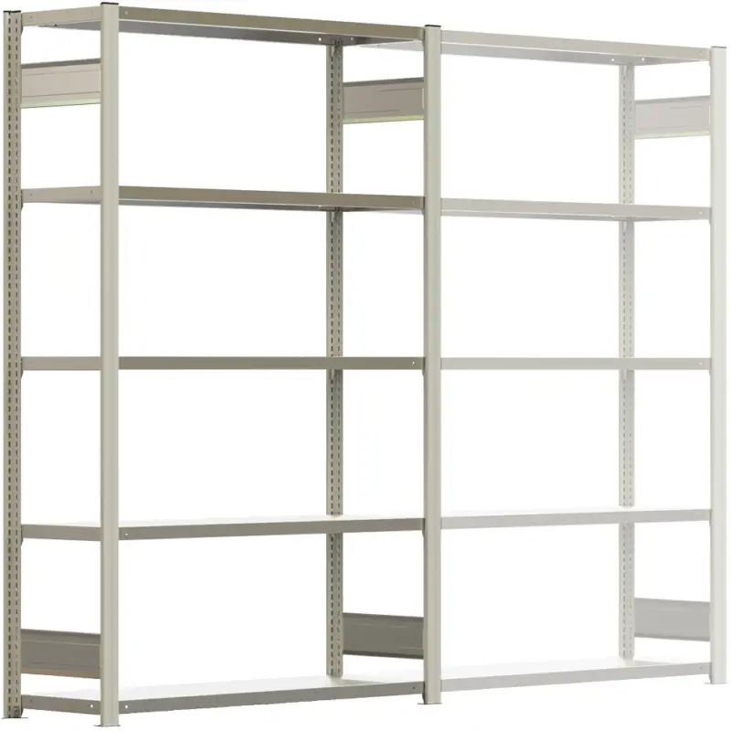 Regalwerk BERT Lagerregal 150 6 Grundfeld 2500 x 1285 x 400 mm - RAL 7035 Letzte Chance