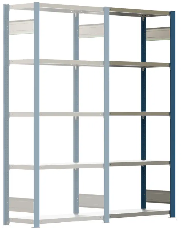 Regalwerk BERT Lagerregal 150 5 Anbaufeld 2000 x 875 x 400 mm - RAL 5010 Begrenztes Angebot