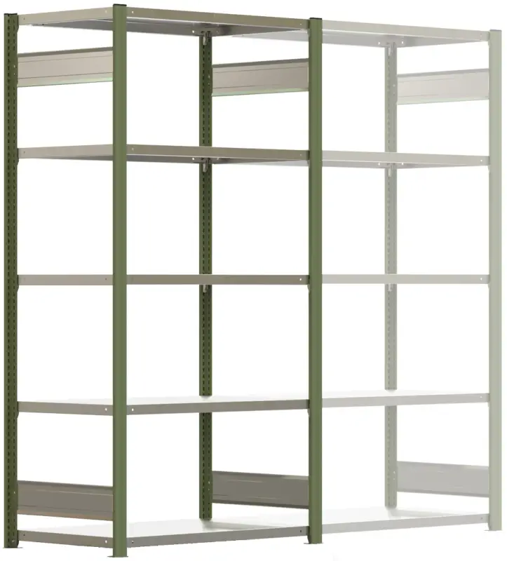 Zertifiziert Regalwerk BERT Lagerregal 250 6 Grundfeld 2500 x 875 x 600 mm - RAL 7035