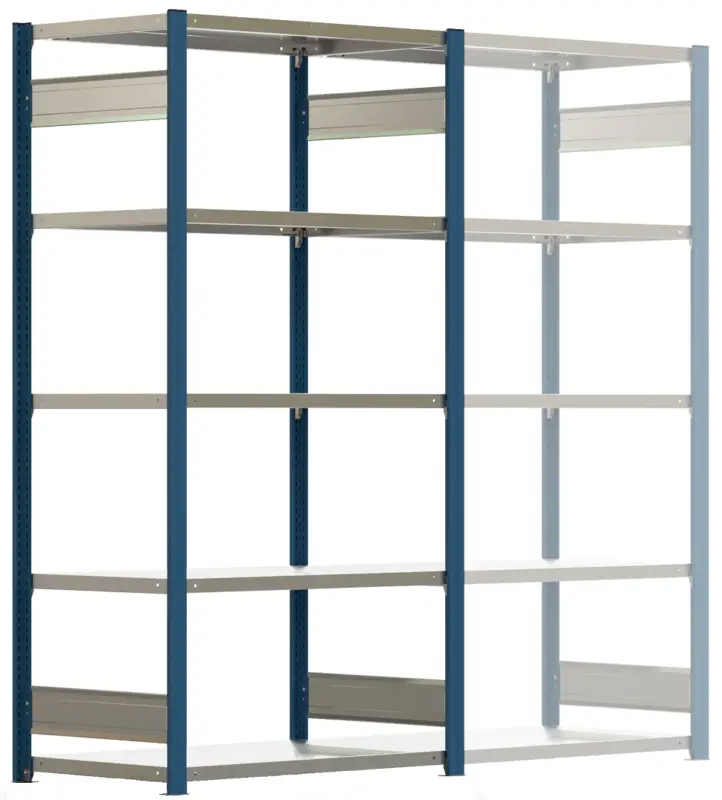 Regalwerk BERT Lagerregal 250 7 Grundfeld 3000 x 1005 x 600 mm - RAL 5010 Neue Ware