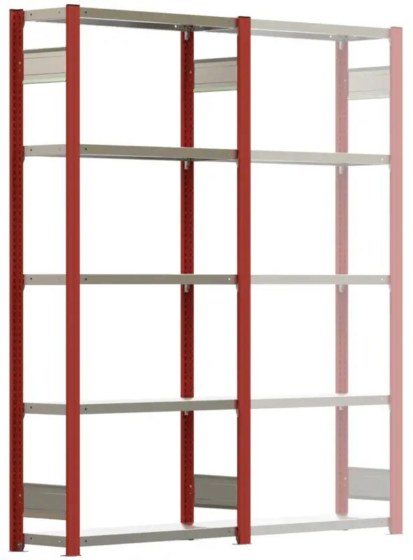 Regalwerk BERT Schwerlastregal 350 6 Grundfeld 2500 x 875 x 300 mm - RAL 3000 Nur Heute