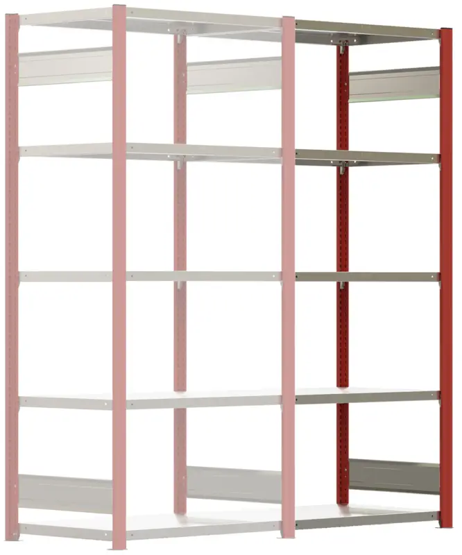 Regalwerk BERT Schwerlastregal 350 7 Anbaufeld 3000 x 875 x 600 mm - RAL 3000 Neuheit