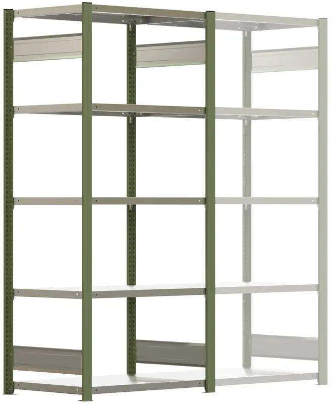Regalwerk BERT Schwerlastregal 350 6 Grundfeld 2500 x 875 x 600 mm - RAL 6011 Jetzt Bestellen