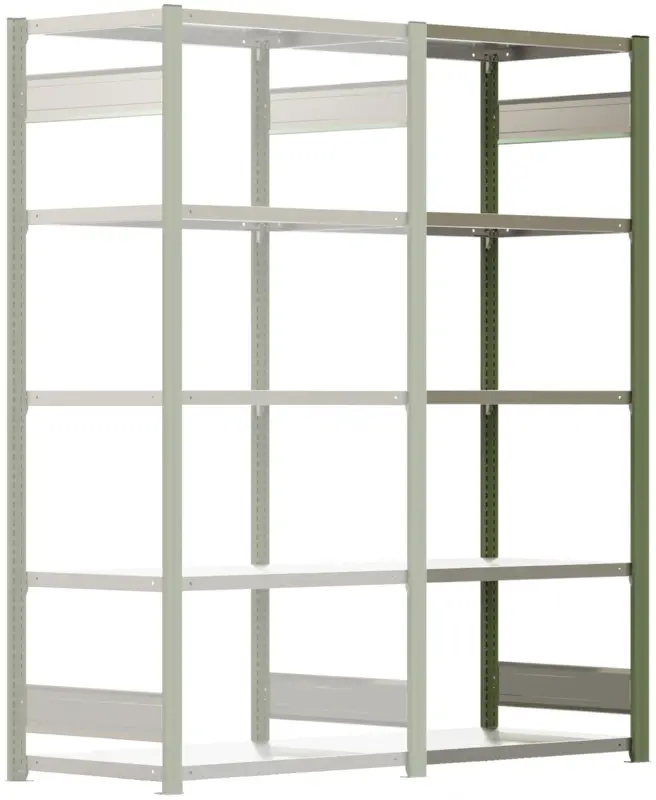 Regalwerk BERT Schwerlastregal 350 5 Anbaufeld 2000 x 875 x 600 mm - RAL 6011 Online Kaufen