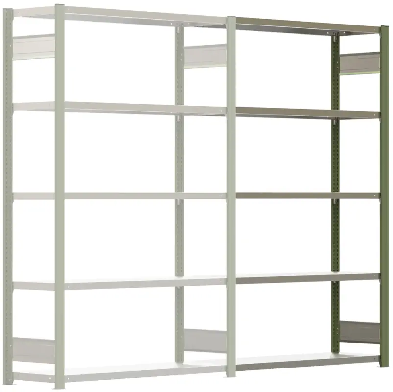 Top-Angebot Regalwerk BERT Schwerlastregal 350 5 Anbaufeld 2000 x 1285 x 400 mm - RAL 6011