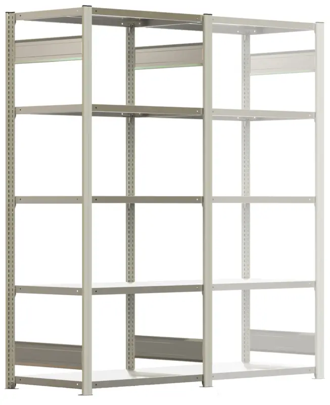 Markenprodukt Regalwerk BERT Schwerlastregal 350 7 Grundfeld 3000 x 875 x 600 mm - RAL 7035
