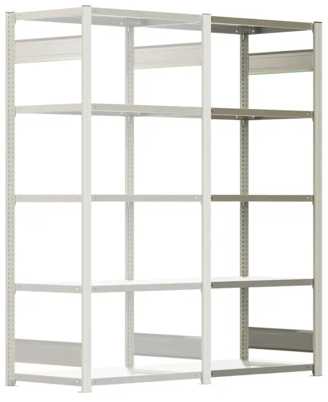 Nur Heute Regalwerk BERT Schwerlastregal 350 6 Anbaufeld 2500 x 875 x 600 mm - RAL 7035