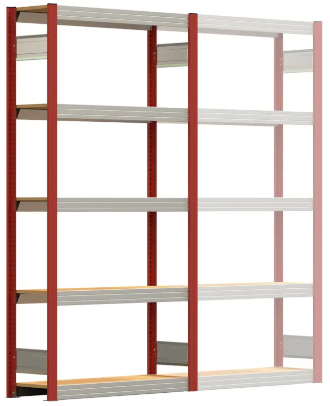 Regalwerk BERT Großfachregal 250 5 Grundfeld 2000 x 1005 x 300 mm - RAL 3000 Sofort Bestellen