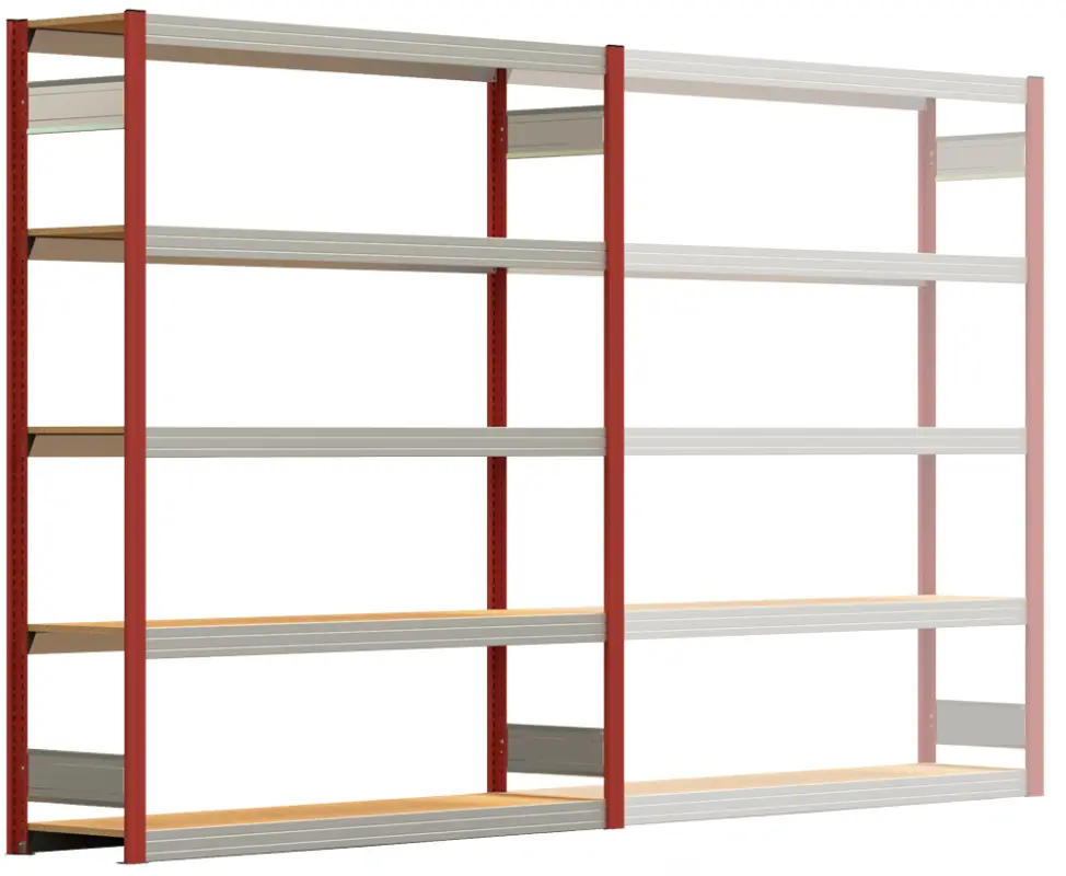 Mega-Angebot Regalwerk BERT Großfachregal 250 5 Grundfeld 2000 x 1695 x 400 mm - RAL 3000