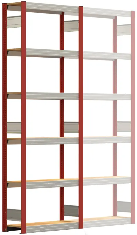Regalwerk BERT Großfachregal 250 6 Grundfeld 2500 x 875 x 300 mm - RAL 3000 Expressversand
