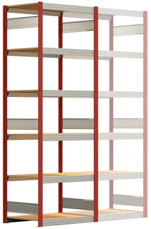 Regalwerk BERT Großfachregal 250 6 Grundfeld 2500 x 875 x 600 mm - RAL 3000 Sale