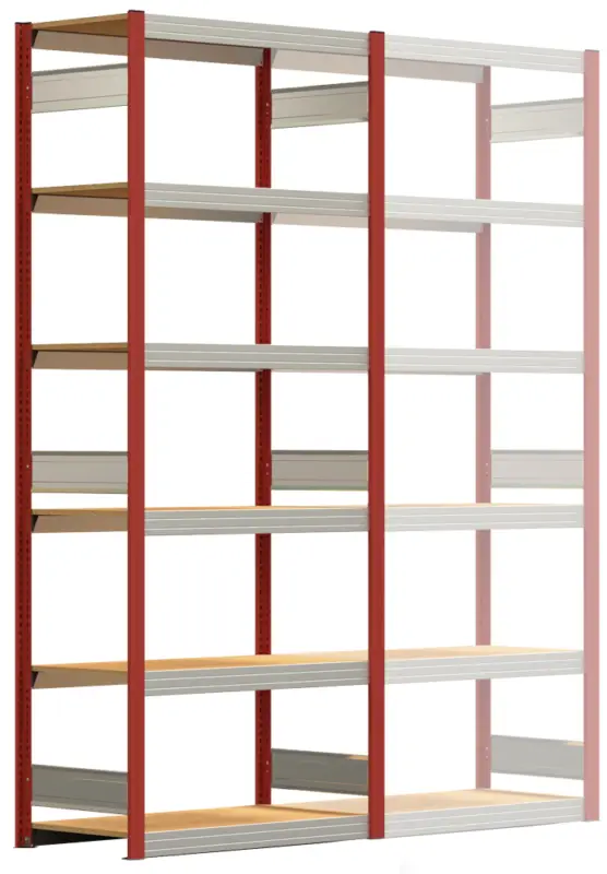 Regalwerk BERT Großfachregal 250 6 Grundfeld 2500 x 1005 x 500 mm - RAL 3000 Garantierte Lieferung