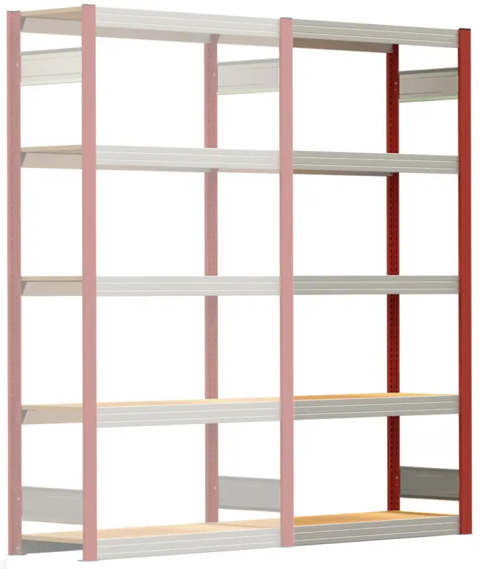 Regalwerk BERT Großfachregal 250 5 Anbaufeld 2000 x 1005 x 400 mm - RAL 3000 Sonderaktion