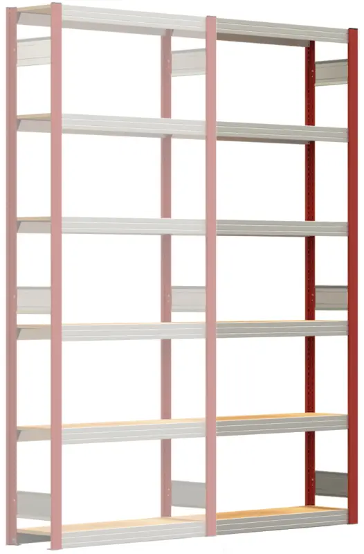 Regalwerk BERT Großfachregal 250 6 Anbaufeld 2500 x 1005 x 300 mm - RAL 3000 Letzte Chance