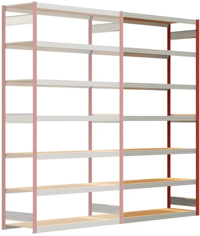 Top-Angebot Regalwerk BERT Großfachregal 250 7 Anbaufeld 3000 x 1695 x 600 mm - RAL 3000
