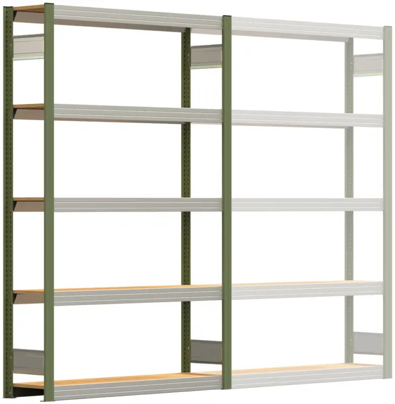 Direktkauf Regalwerk BERT Großfachregal 250 5 Grundfeld 2000 x 1285 x 300 mm - RAL 6011