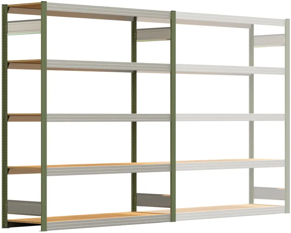 Neu Regalwerk BERT Großfachregal 250 5 Grundfeld 2000 x 1695 x 500 mm - RAL 6011