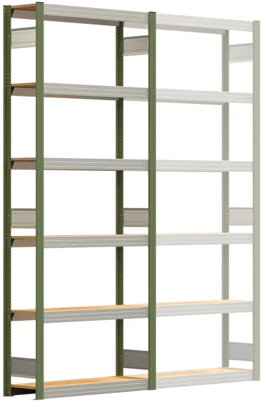 Kracherpreis Regalwerk BERT Großfachregal 250 6 Grundfeld 2500 x 1005 x 300 mm - RAL 6011