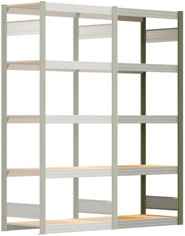 Super-Preis Regalwerk BERT Großfachregal 250 5 Anbaufeld 2000 x 875 x 500 mm - RAL 6011