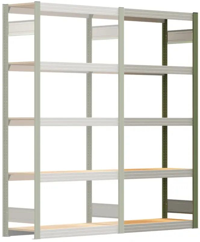 Abverkauf Regalwerk BERT Großfachregal 250 5 Anbaufeld 2000 x 1005 x 400 mm - RAL 6011