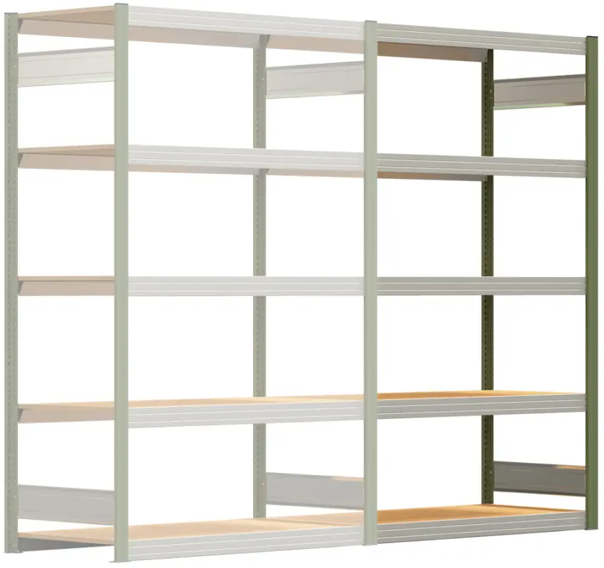 Rabatt Regalwerk BERT Großfachregal 250 5 Anbaufeld 2000 x 1285 x 600 mm - RAL 6011