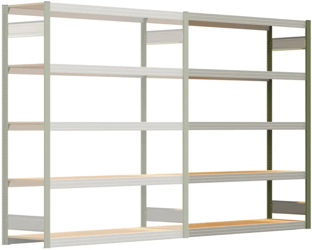 Angebot Regalwerk BERT Großfachregal 250 5 Anbaufeld 2000 x 1695 x 500 mm - RAL 6011