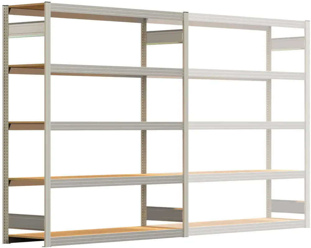 Saisonangebot Regalwerk BERT Großfachregal 250 5 Grundfeld 2000 x 1695 x 500 mm - RAL 7035