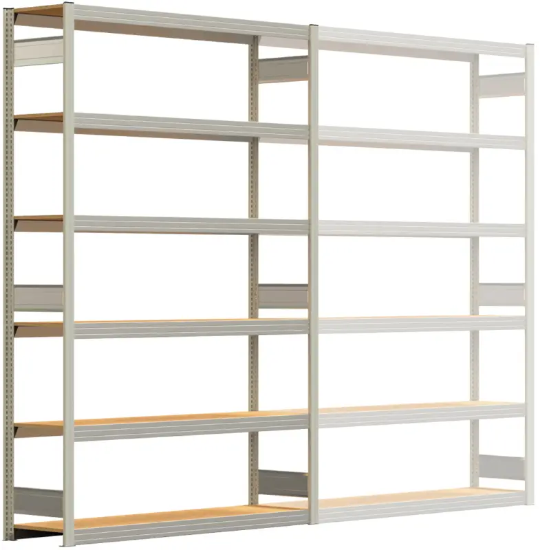 Markenprodukt Regalwerk BERT Großfachregal 250 6 Grundfeld 2500 x 1695 x 400 mm - RAL 7035