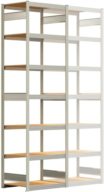 Regalwerk BERT Großfachregal 250 7 Grundfeld 3000 x 875 x 600 mm - RAL 7035 Saisonangebot