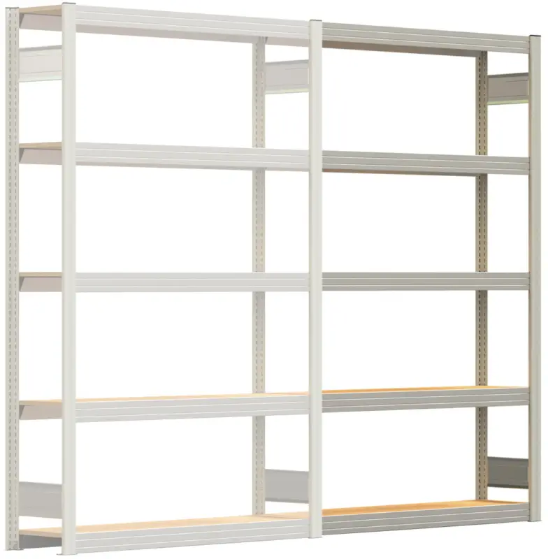 Regalwerk BERT Großfachregal 250 5 Anbaufeld 2000 x 1285 x 300 mm - RAL 7035 Bestseller