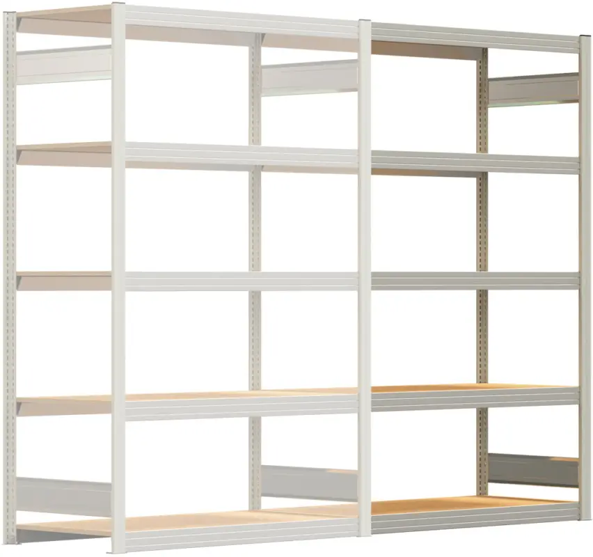 Regalwerk BERT Großfachregal 250 5 Anbaufeld 2000 x 1285 x 600 mm - RAL 7035 Neu