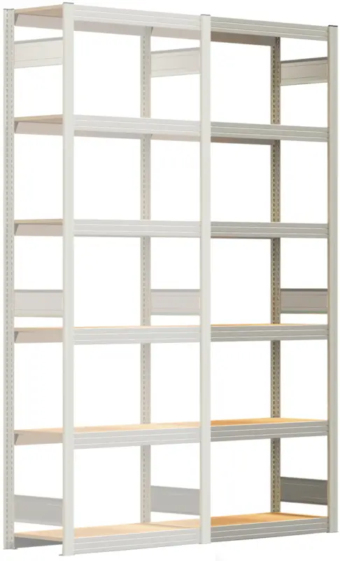 Regalwerk BERT Großfachregal 250 6 Anbaufeld 2500 x 875 x 400 mm - RAL 7035 Online Kaufen