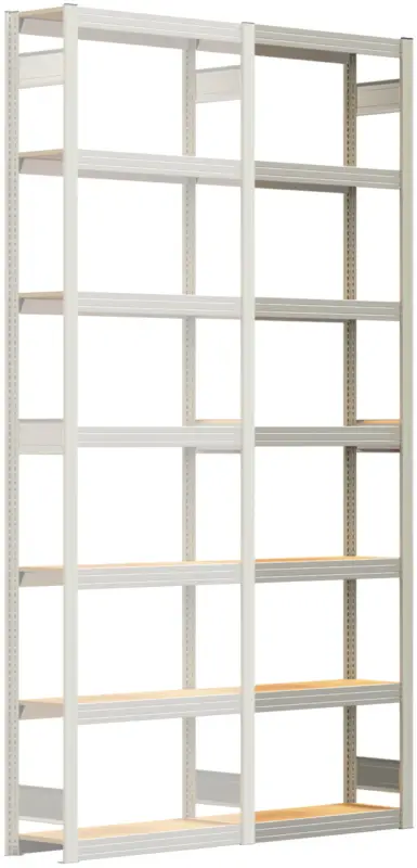 Regalwerk BERT Großfachregal 250 7 Anbaufeld 3000 x 875 x 300 mm - RAL 7035 Schnäppchen