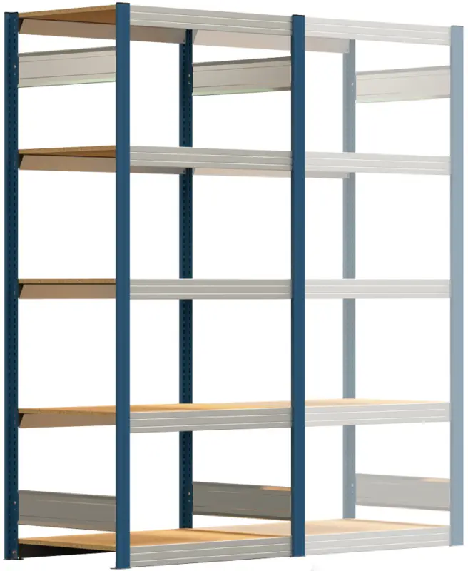 Regalwerk BERT Großfachregal 250 5 Grundfeld 2000 x 875 x 600 mm - RAL 5010 Sonderaktion