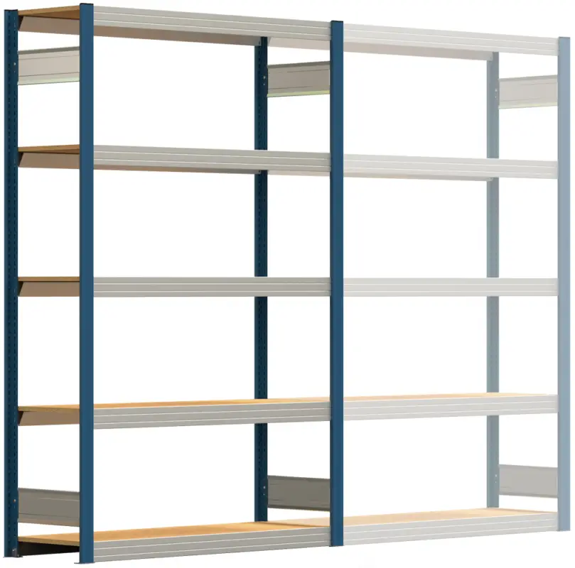 Bestpreis Regalwerk BERT Großfachregal 250 5 Grundfeld 2000 x 1285 x 400 mm - RAL 5010