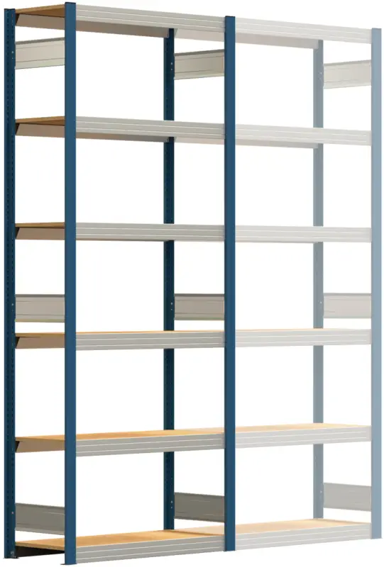Neuheit Regalwerk BERT Großfachregal 250 6 Grundfeld 2500 x 1005 x 400 mm - RAL 5010